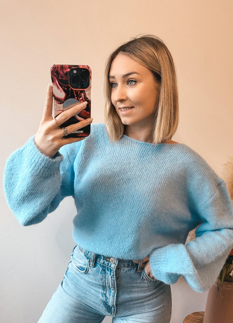 BOW KNIT - BLAUW