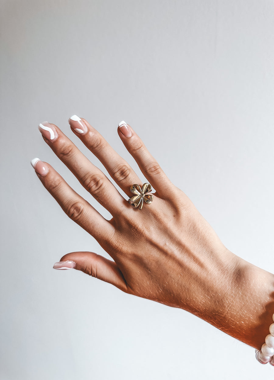 CLOVER RING - STAINLESS STEEL