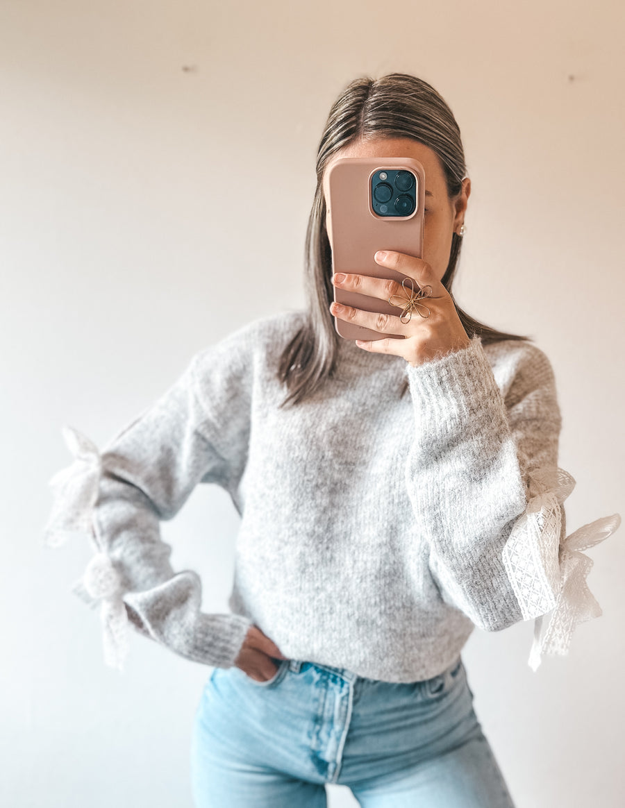 BOW KNIT - GRIJS