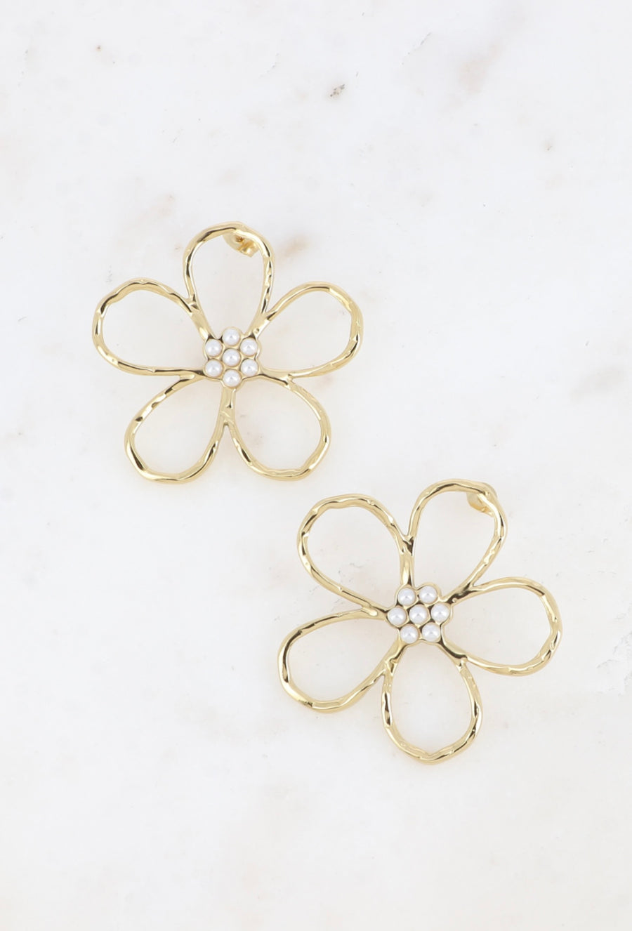 BLOEMEN OORBELLEN 5 - STAINLESS STEEL
