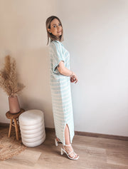 STRIPED POLOJURK - BLAUW/WIT