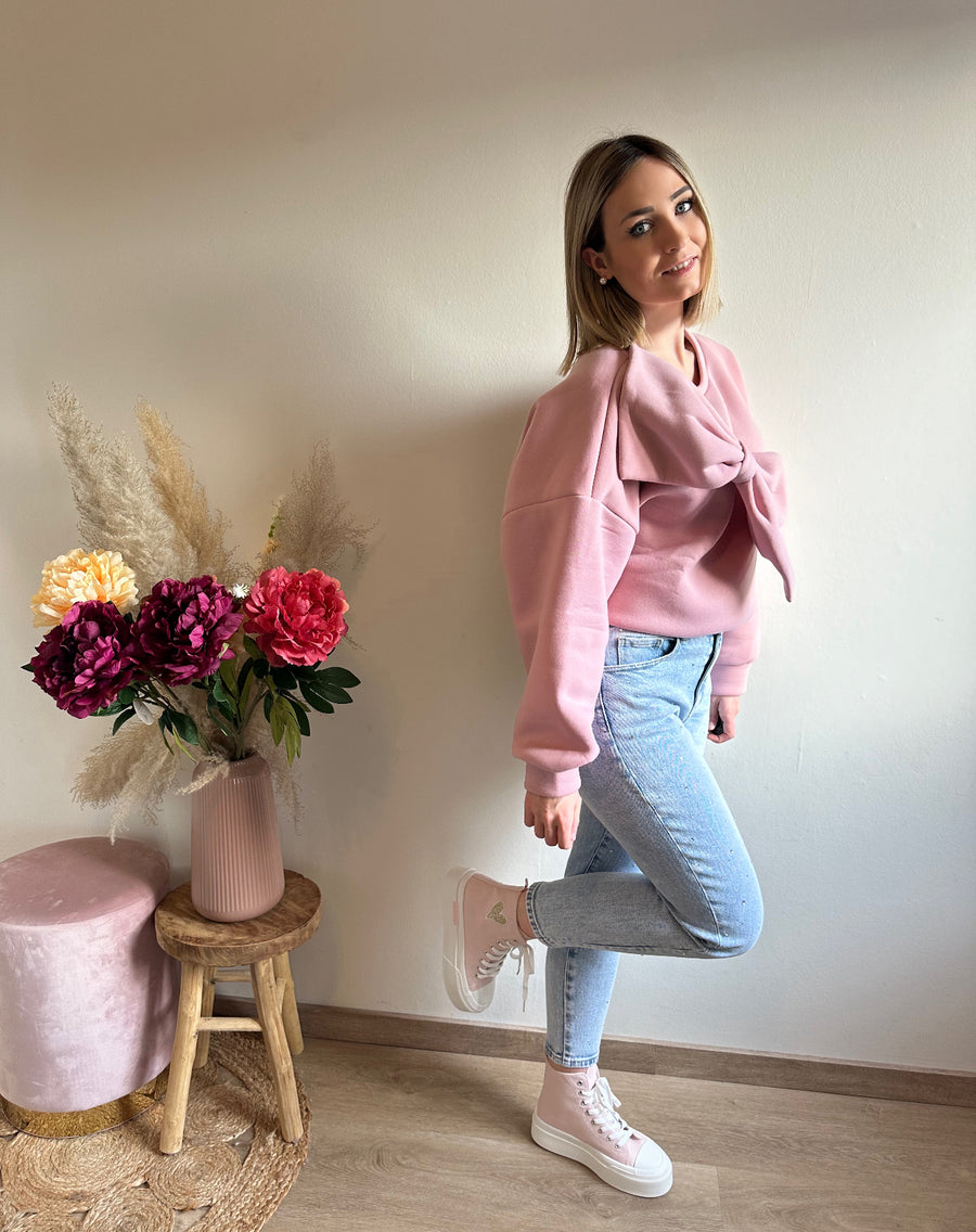 BOW SWEATER - PINK