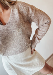EDITH BOW KNIT - BEIGE