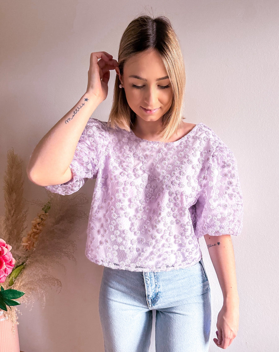 FLORINE FLOWER BLOUSE - LILA