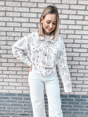 GEBORDUURDE JEANSJACKET