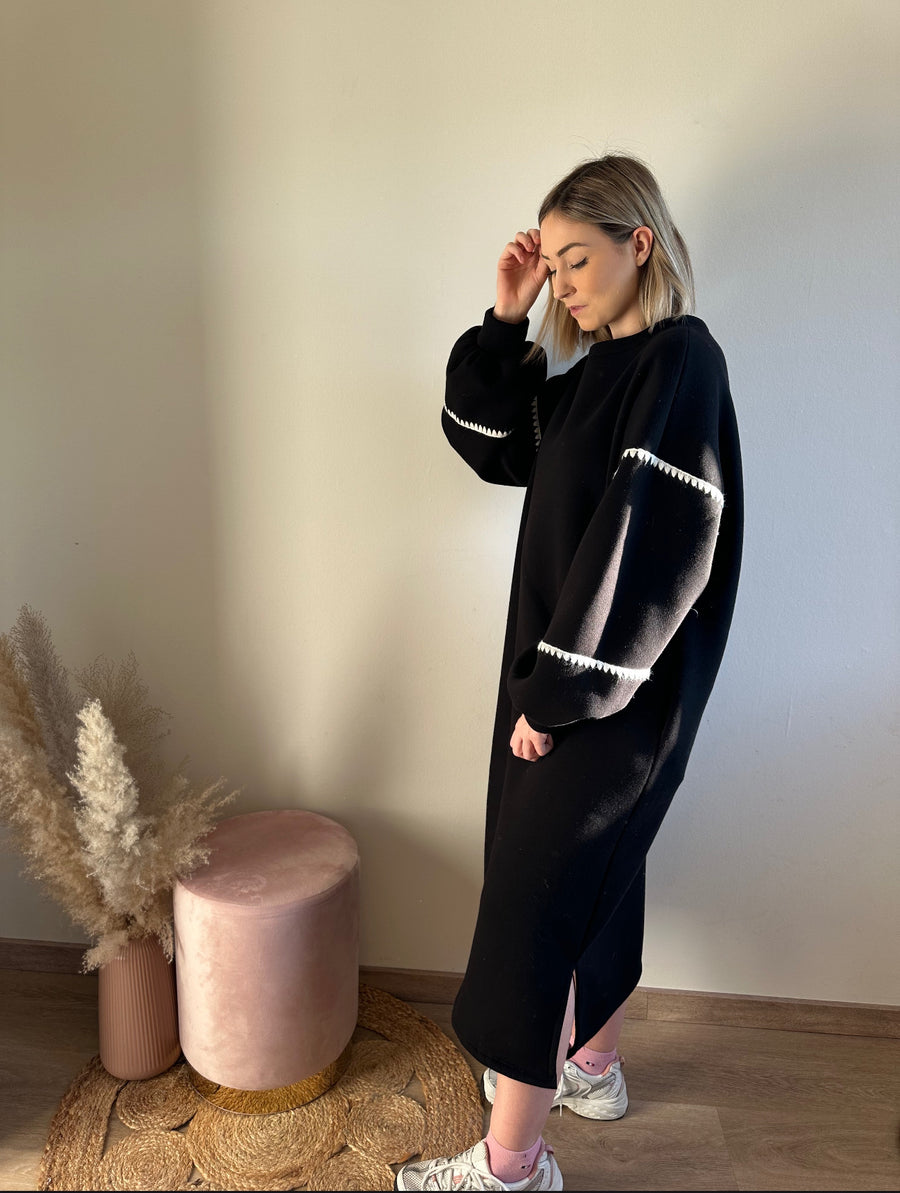 NINA SWEATERDRESS - ZWART