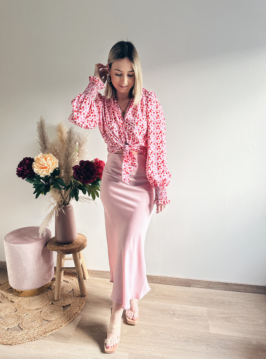 LAURENCE SATIN ROK - ROZE