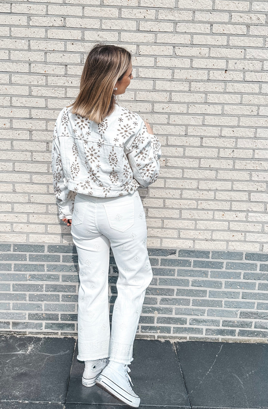 GEBORDUURDE JEANSJACKET