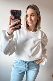 BOW SWEATER - WIT