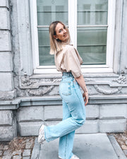 SENNA CROP BLOUSE - BEIGE