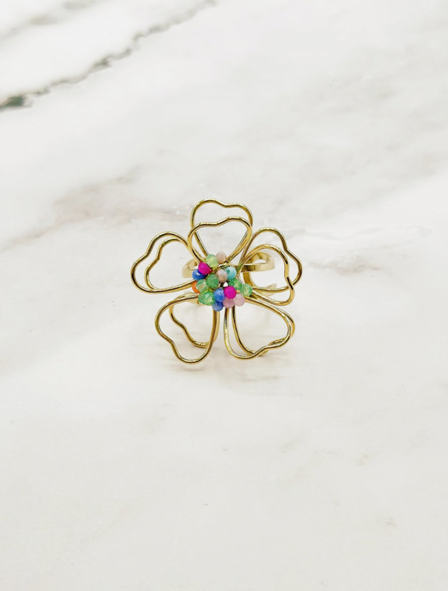 FLOWER RING 8 - STAINLESS STEEL