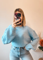 BOW KNIT - BLAUW