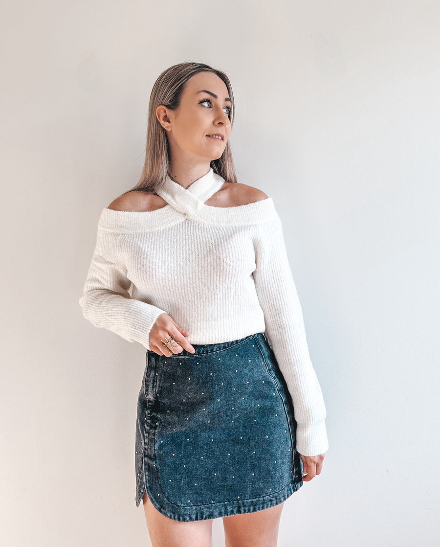 CROSSED KNIT - WIT