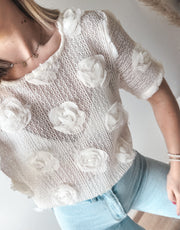 FLOWER BLOUSE - ECRU