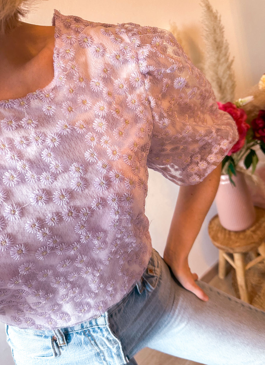 FLORINE FLOWER BLOUSE - LILA