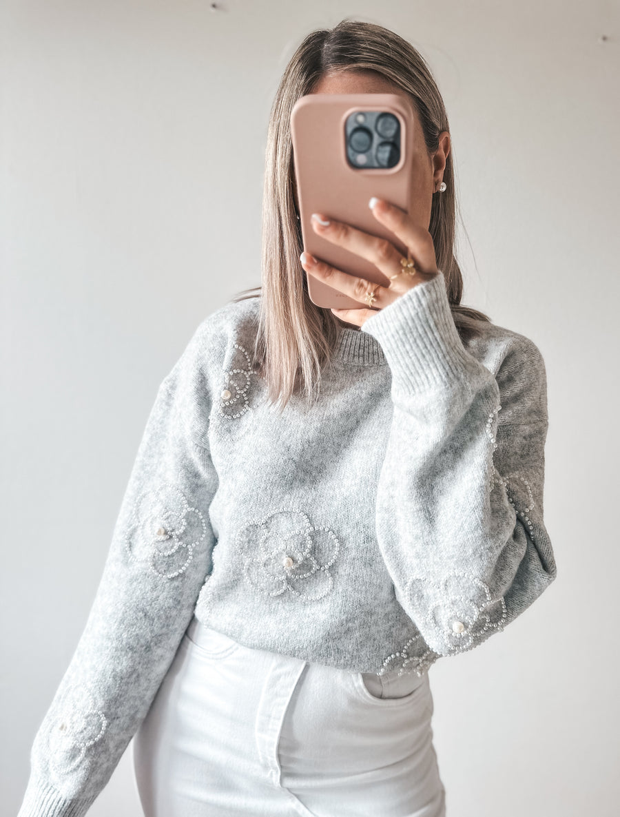 FLOWER KNIT - GRIJS