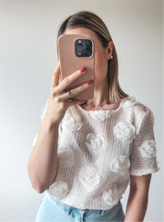 FLOWER BLOUSE - ECRU