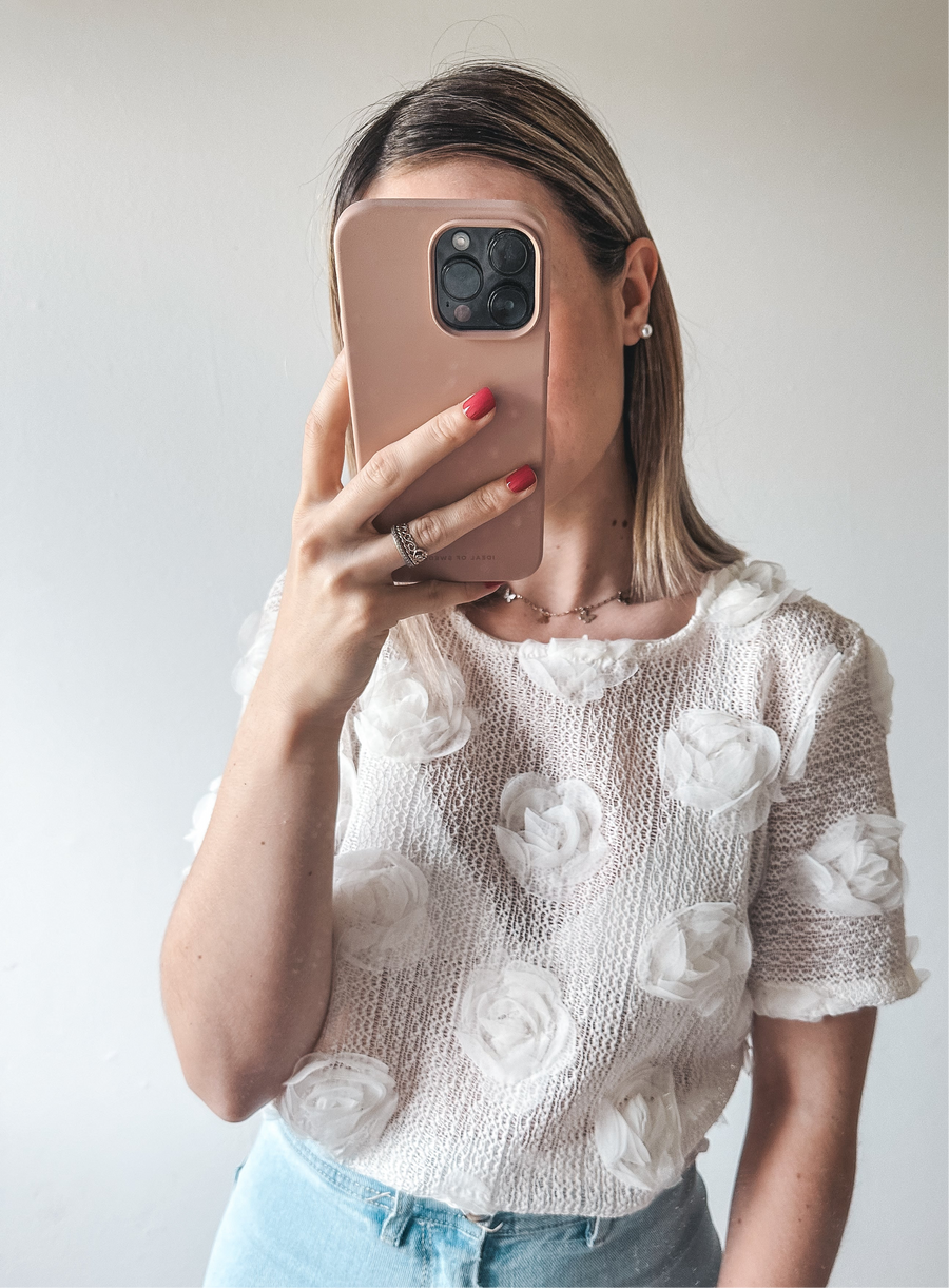 FLOWER BLOUSE - ECRU