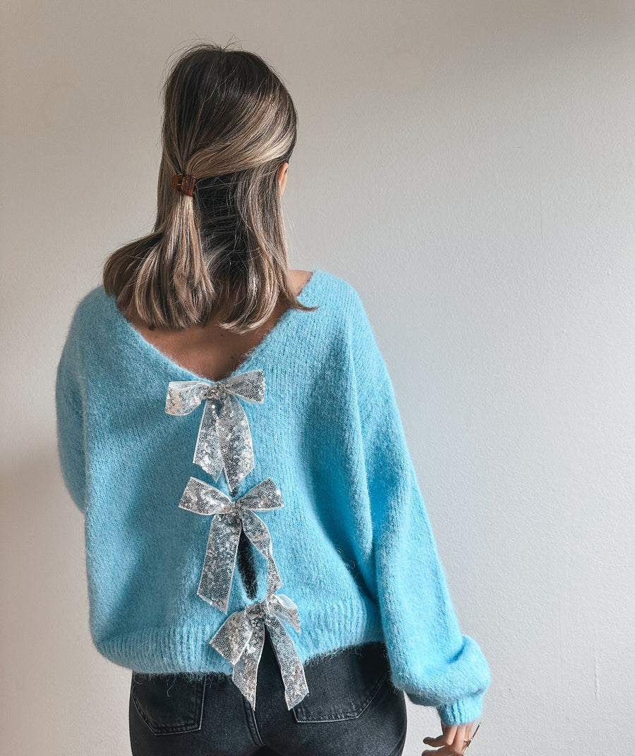 BOW KNIT - BLAUW