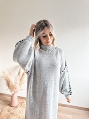 ELLA KNITTED DRESS - GRIJS