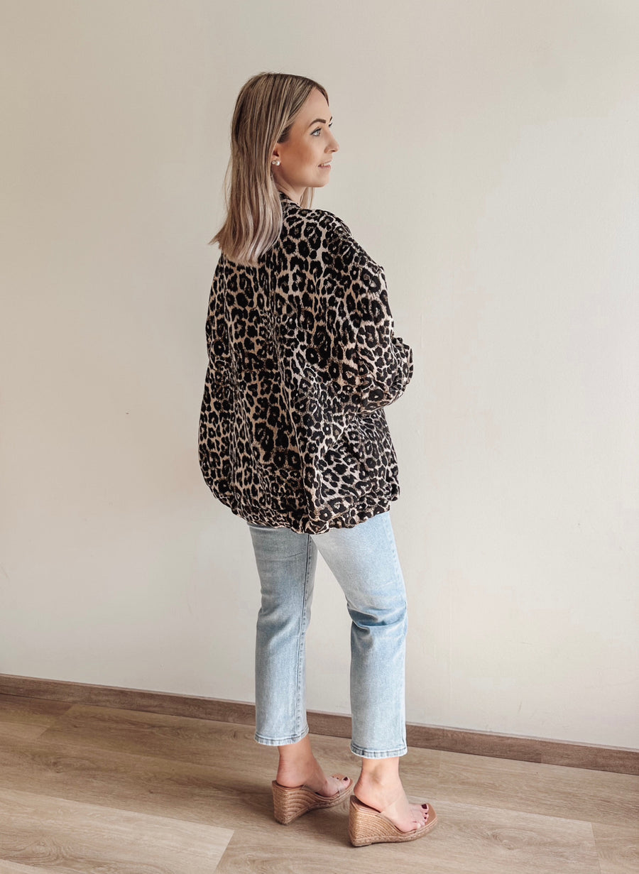 LEOPARD BOMBER JACKET