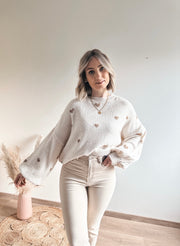 IRIS KNIT - BEIGE HEARTS