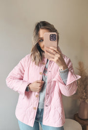 CLEO PADDED JACKET - ROZE/WIT