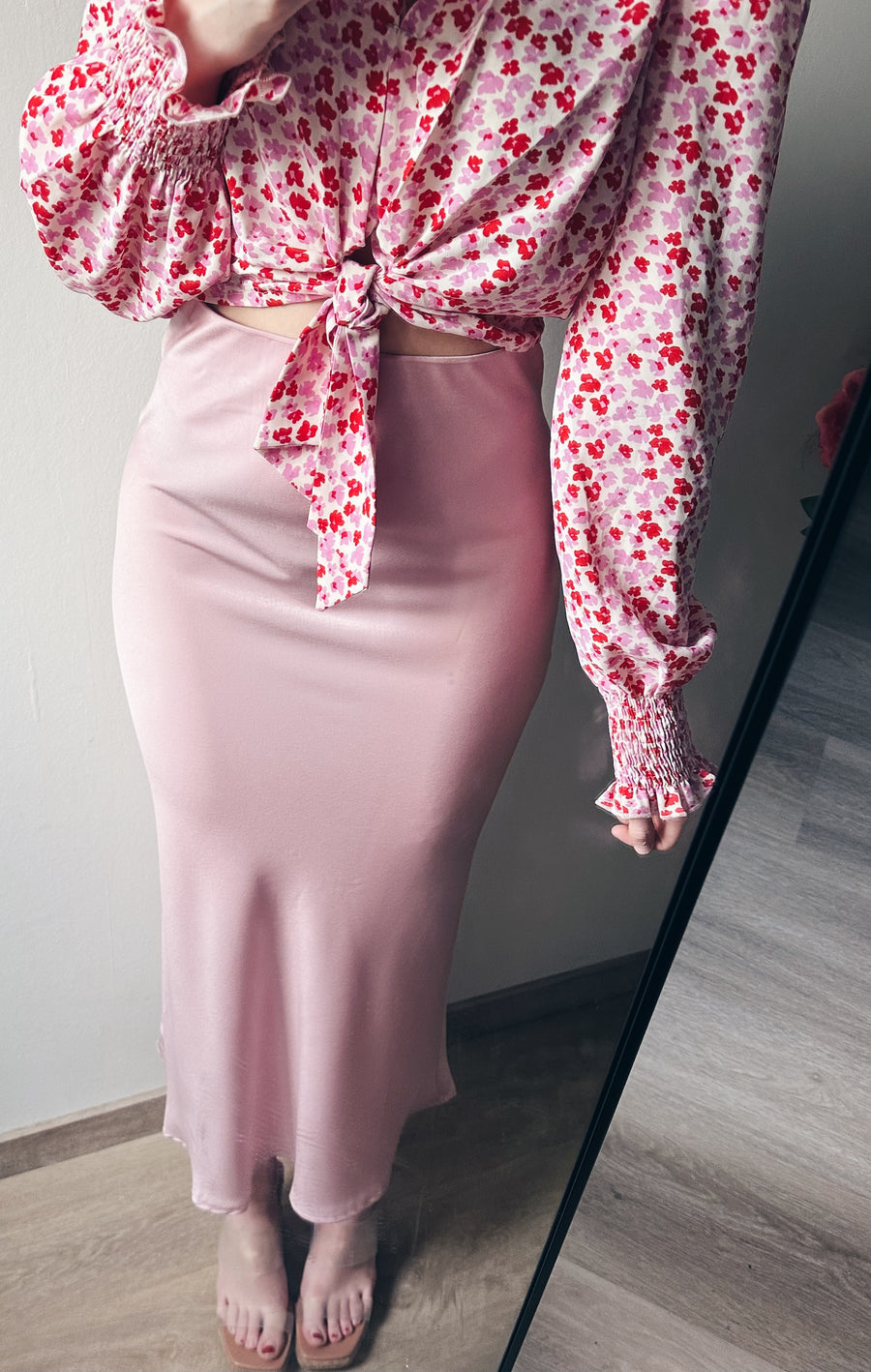 LAURENCE SATIN ROK - ROZE