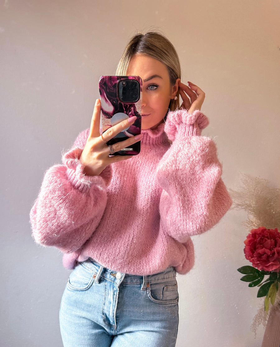 ALINE RUFFLE KNIT - ROZE